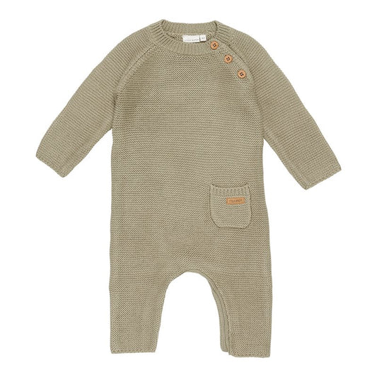jumpsuit gebreid, olive - LITTLE DUTCH
