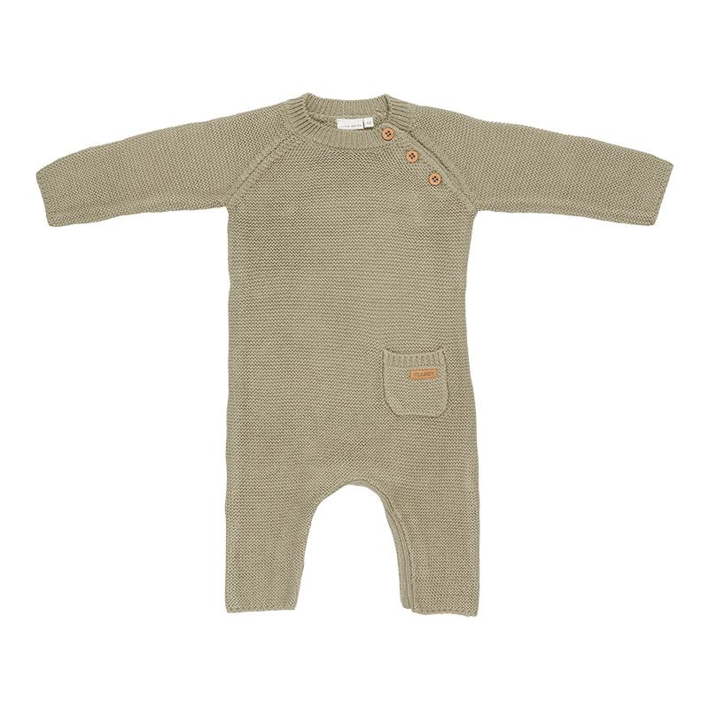 jumpsuit gebreid, olive - LITTLE DUTCH