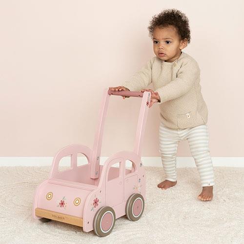 loopwagen, roze essentials - LITTLE DUTCH