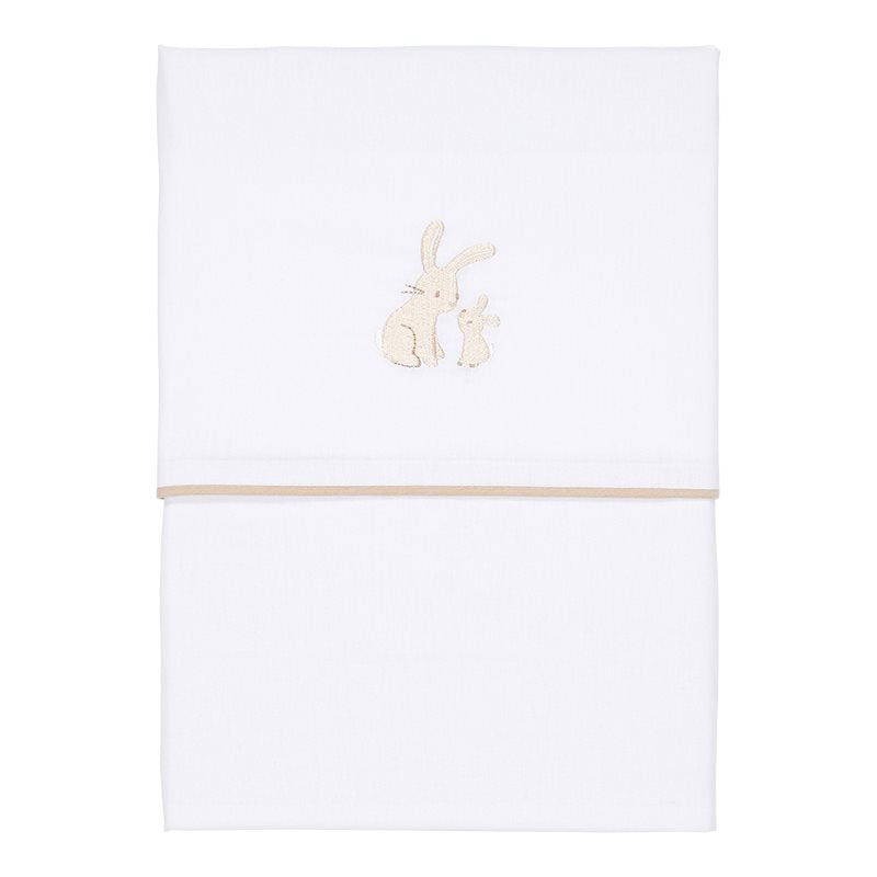 wieglaken geborduurd, baby bunny - LITTLE DUTCH