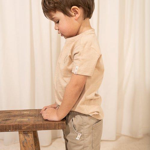 t-shirt korte mouw, beige - LITTLE DUTCH