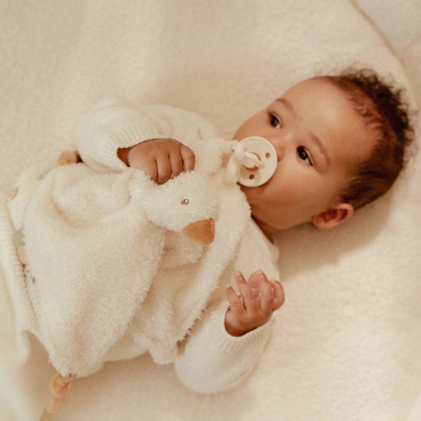 knuffeldoekje little goose, wit - LITTLE DUTCH