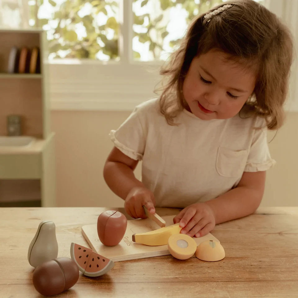 houten snijset fruit - LITTLE DUTCH