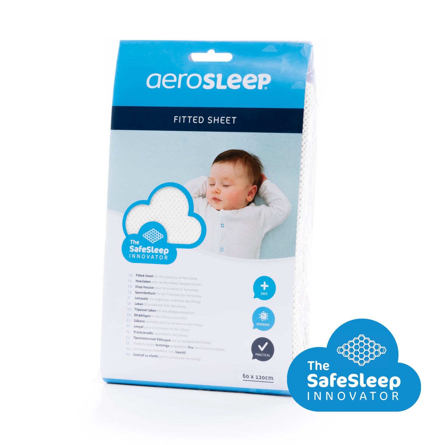 hoeslaken safe sleep, wit - AEROSLEEP