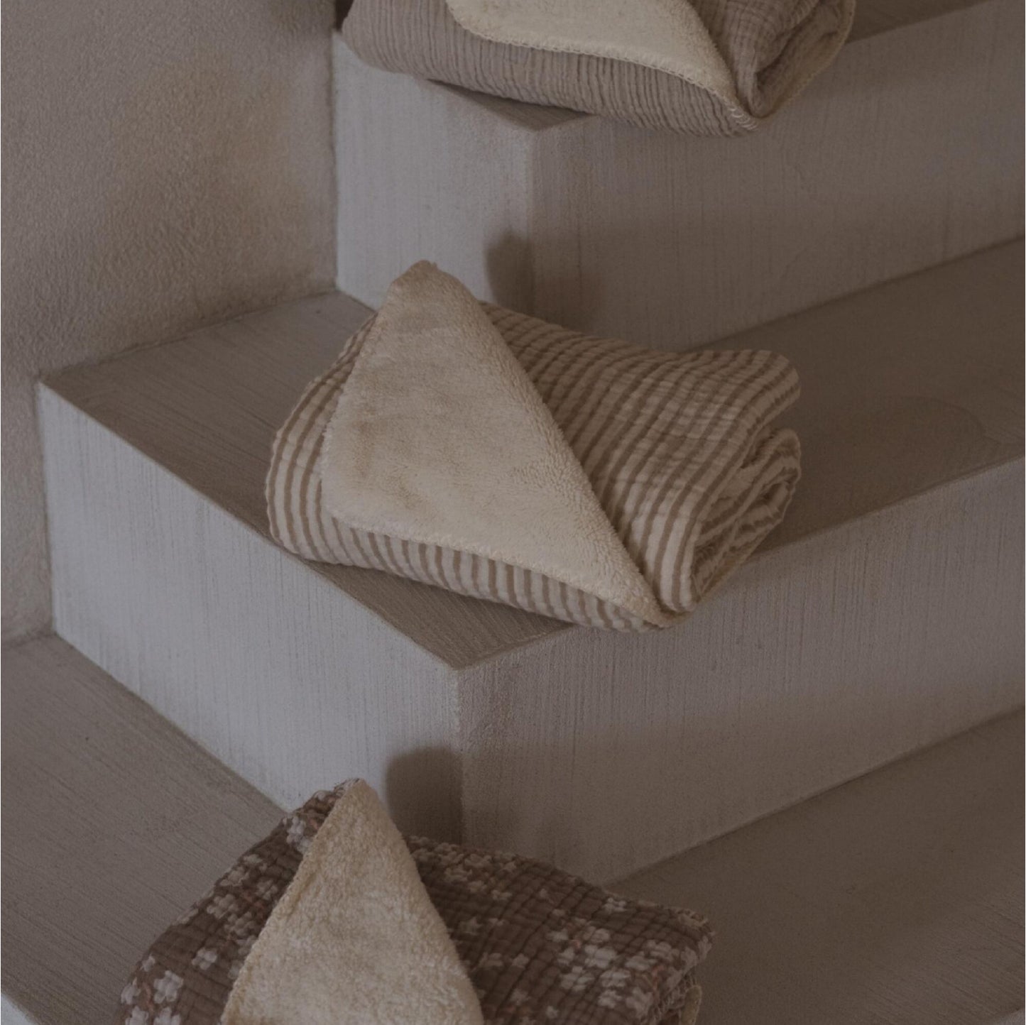 wiegdeken teddy natural, stripes - QUAX