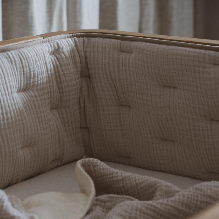 bed/parkomrander muslin natural, clay - QUAX