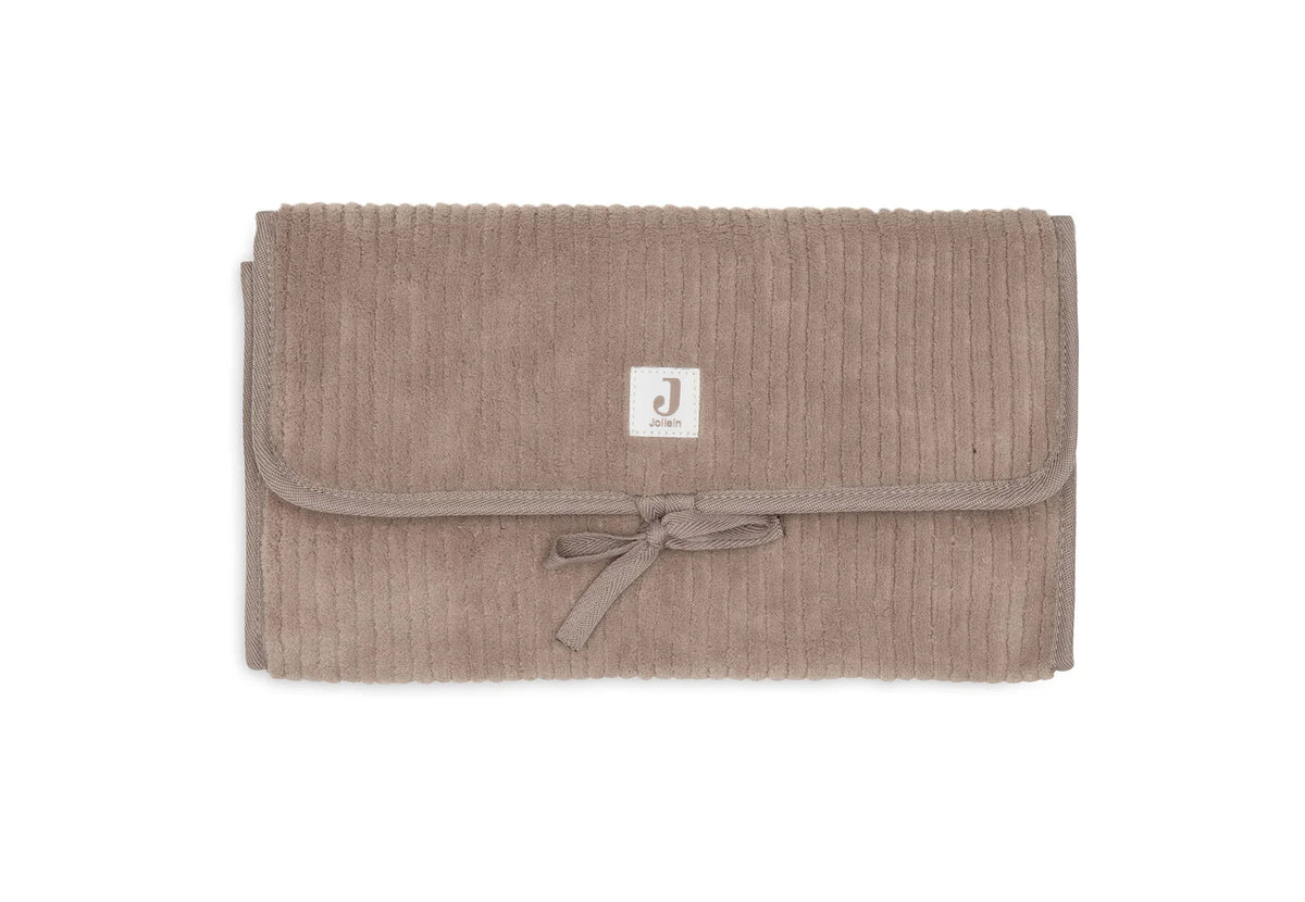 Verschoningsmat met Opbergvakken Cloudy Rib, Milky Coffee - GL JO + LIZ