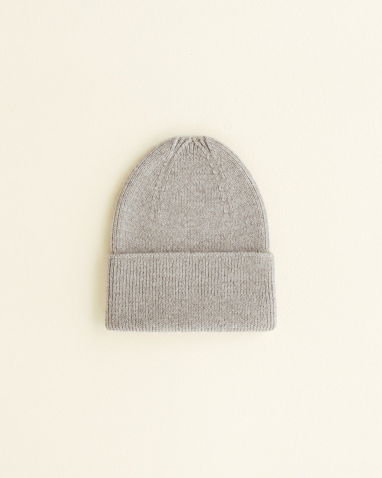 beanie fonzie newborn, pebble - HVID