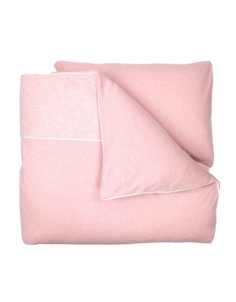 dekbedovertrek 140 x 200, chevron pink melange - POETREE KIDS