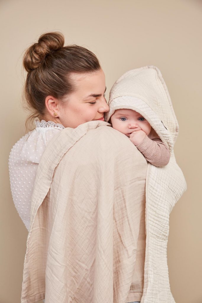 badcape pure cotton, sand - BEBE JOU