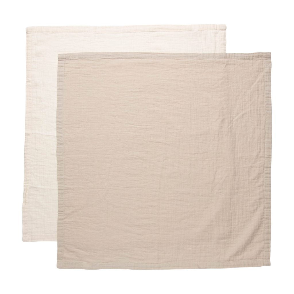 verzorgingsdoek, 2-pack, pure cotton sand - BEBE-JOU