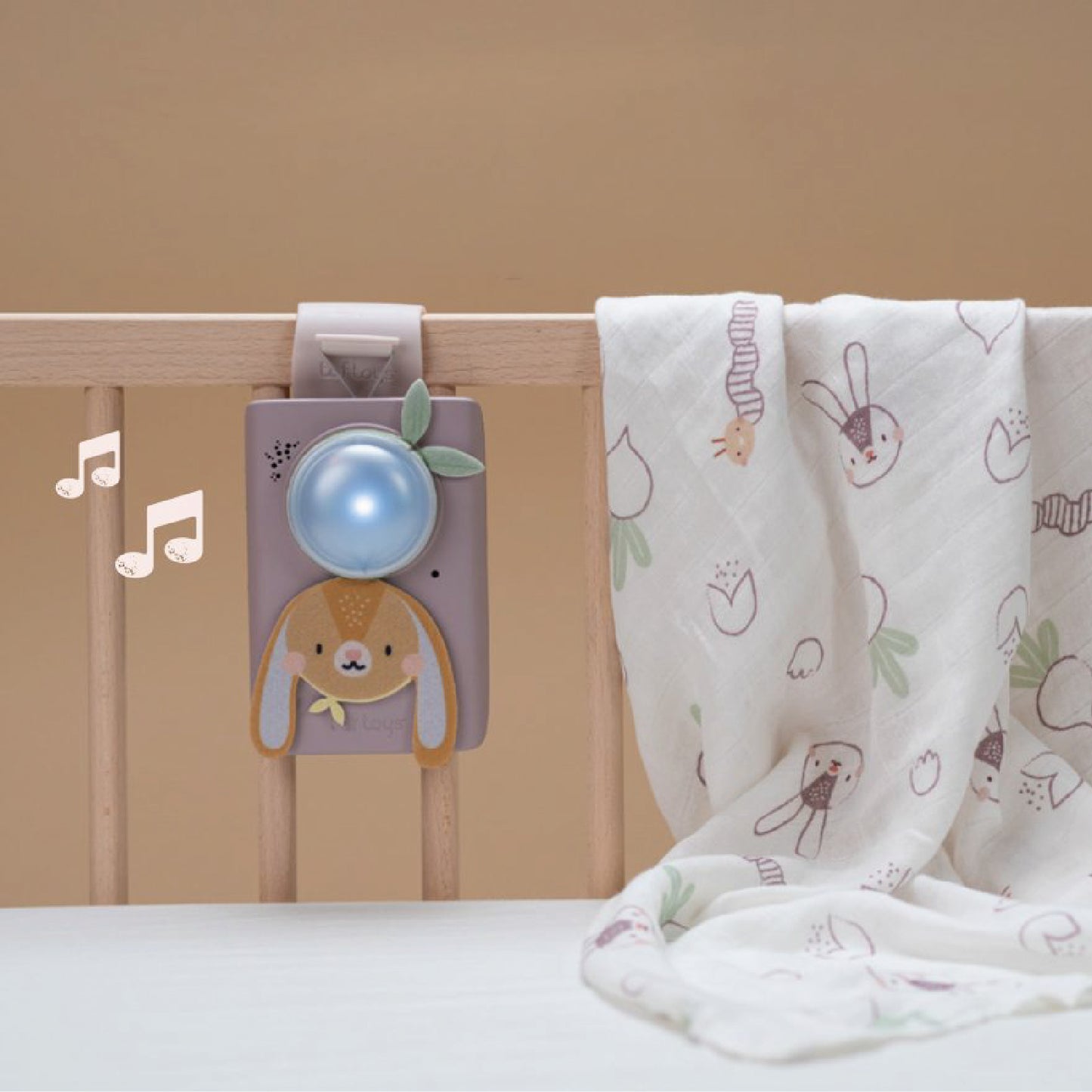 witte ruis + inbakerdoek set, bunny - TAF TOYS