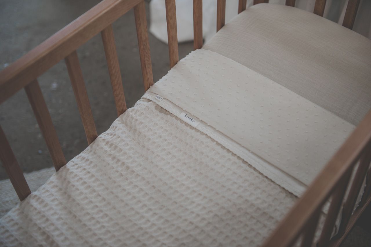 wiegdeken amsterdam cotton fleece, natural - KOEKA