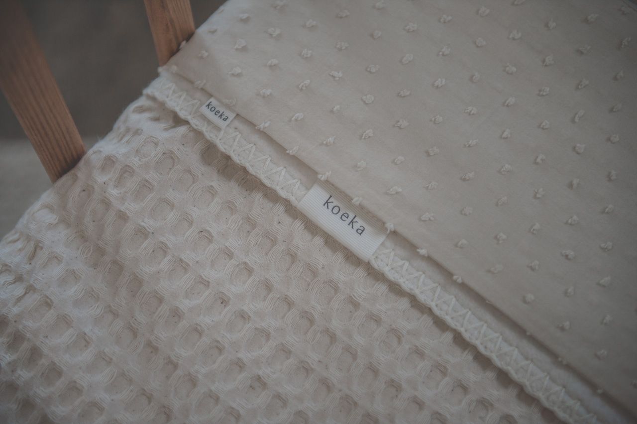 wiegdeken amsterdam cotton fleece, natural - KOEKA