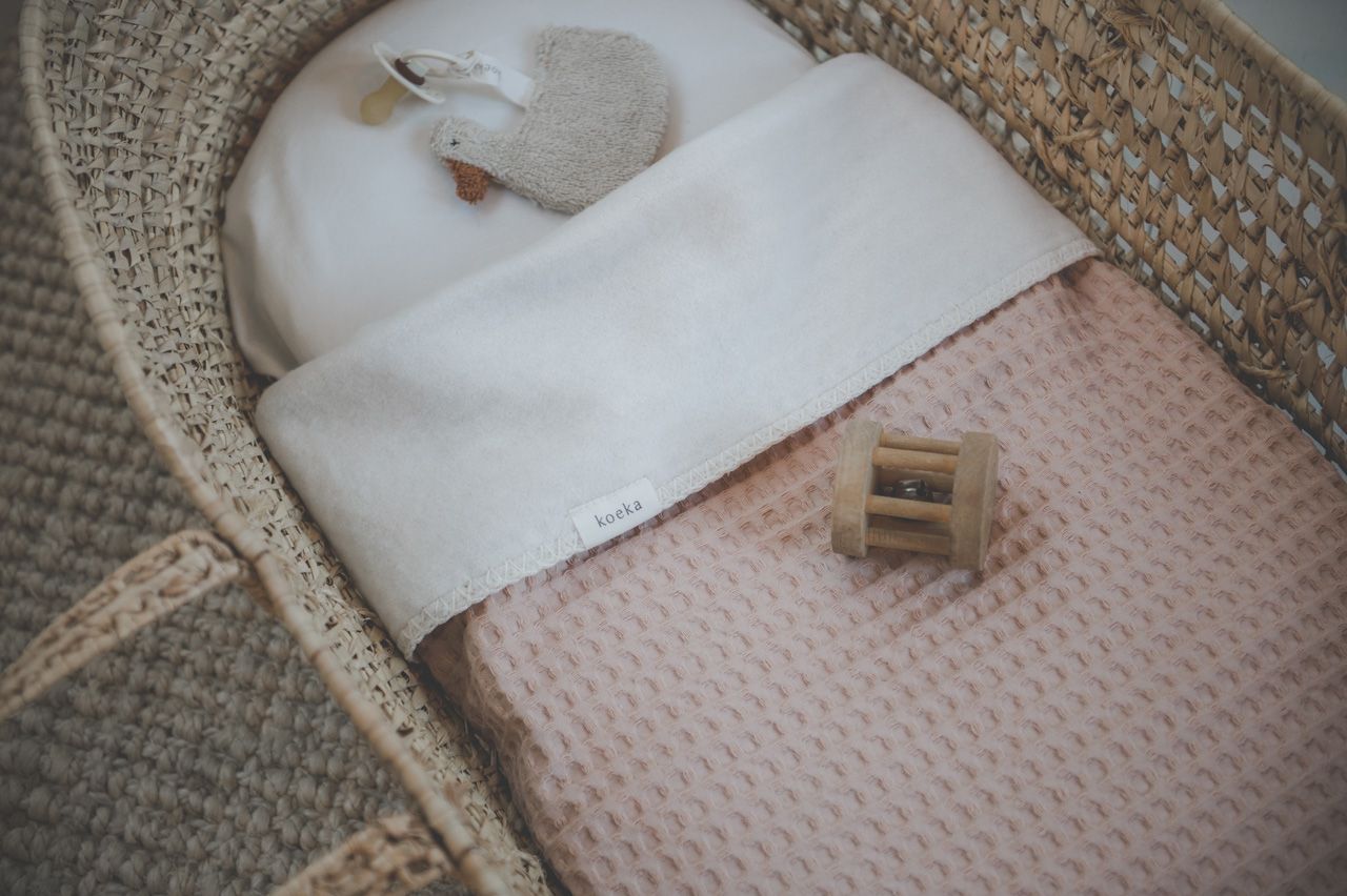 wiegdeken amsterdam cotton fleece, rosa salt - KOEKA