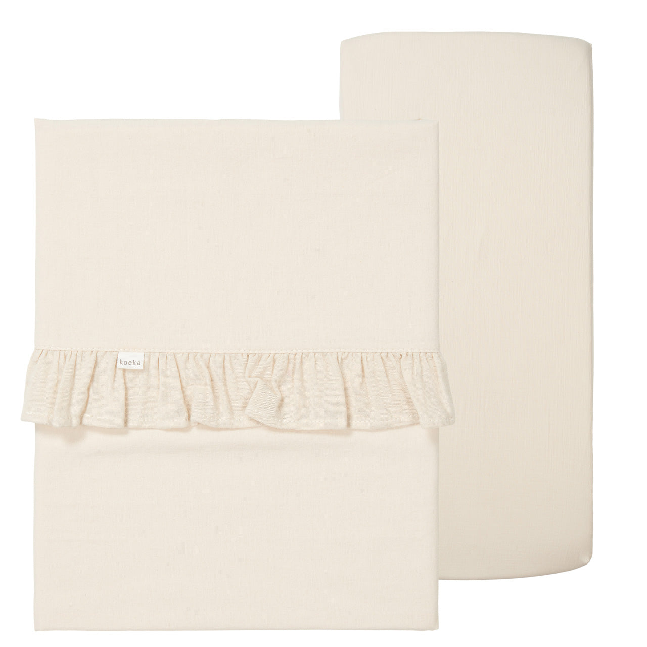 ledikantlaken + hoeslaken faro, warm white - KOEKA