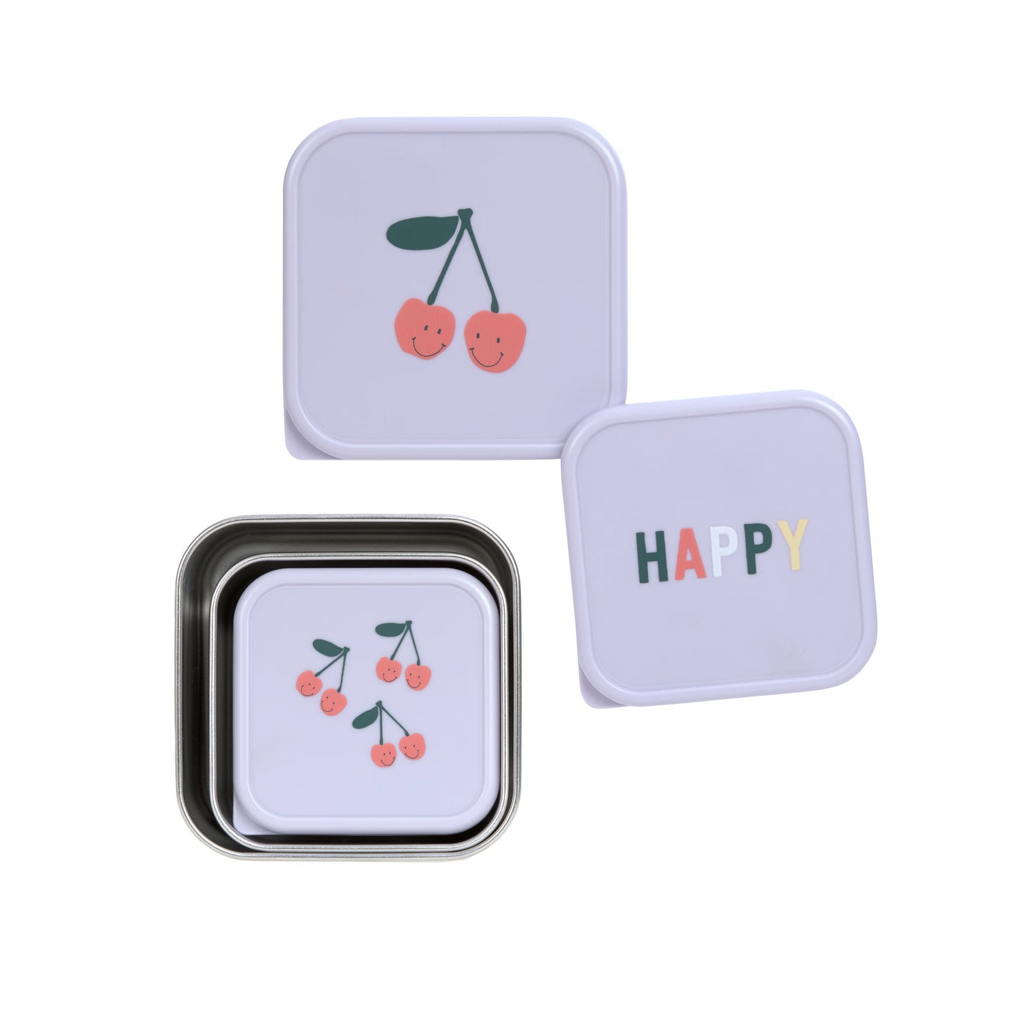 snackdoosjes happy fruit, 3 stuks, cherries – LÄSSIG