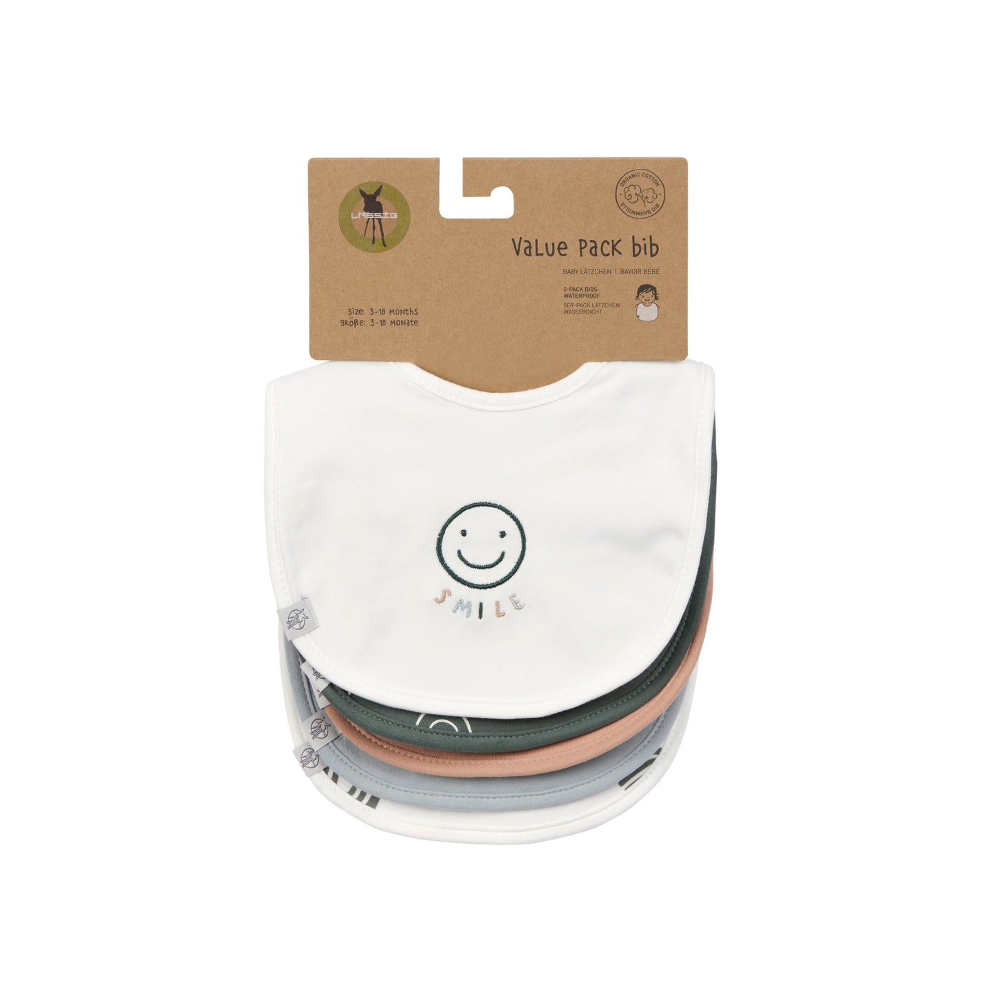 slabbetjes, 5-pack, tiny smile - LÄSSIG