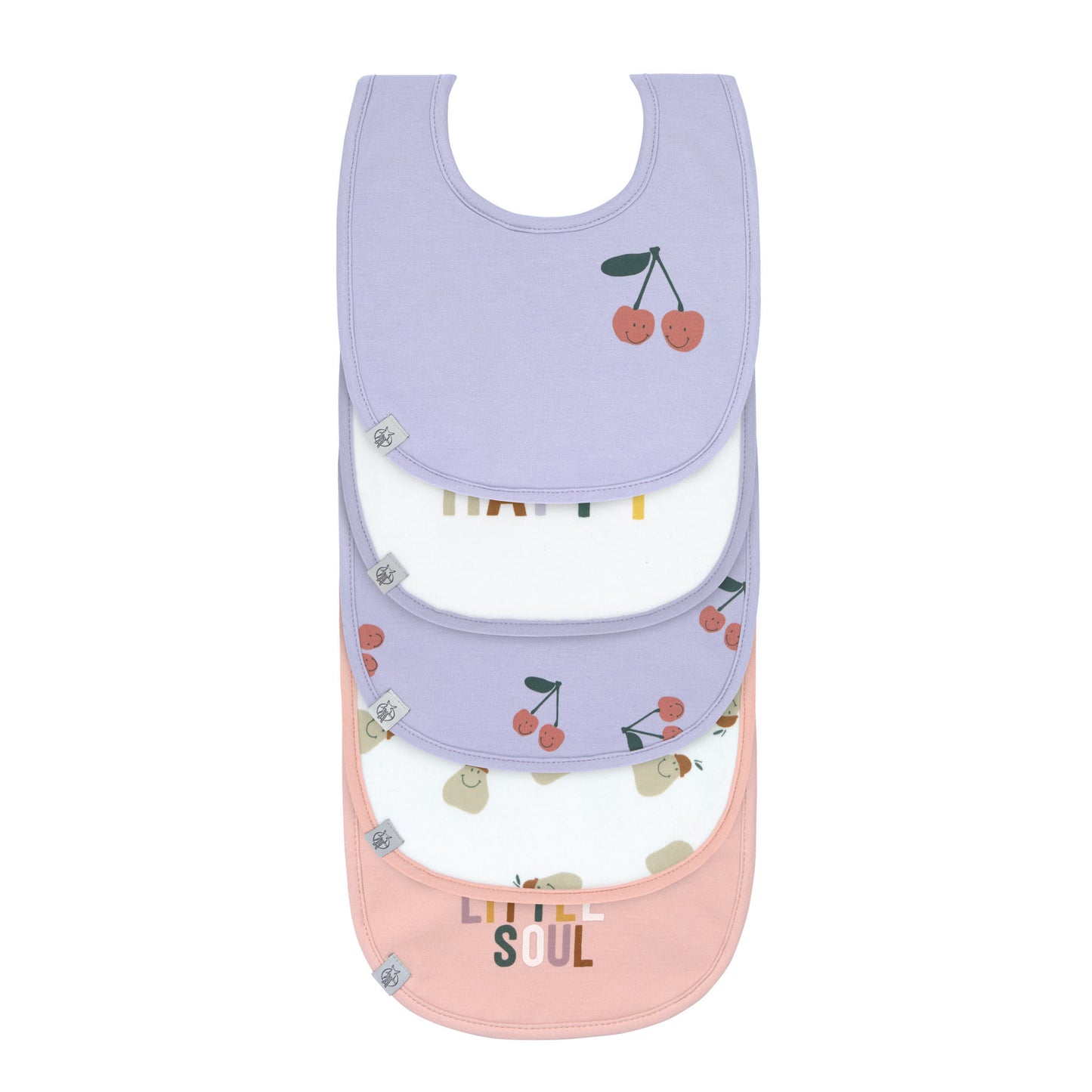 slabbetje 5-pack happy fruits, cherry - LÄSSIG