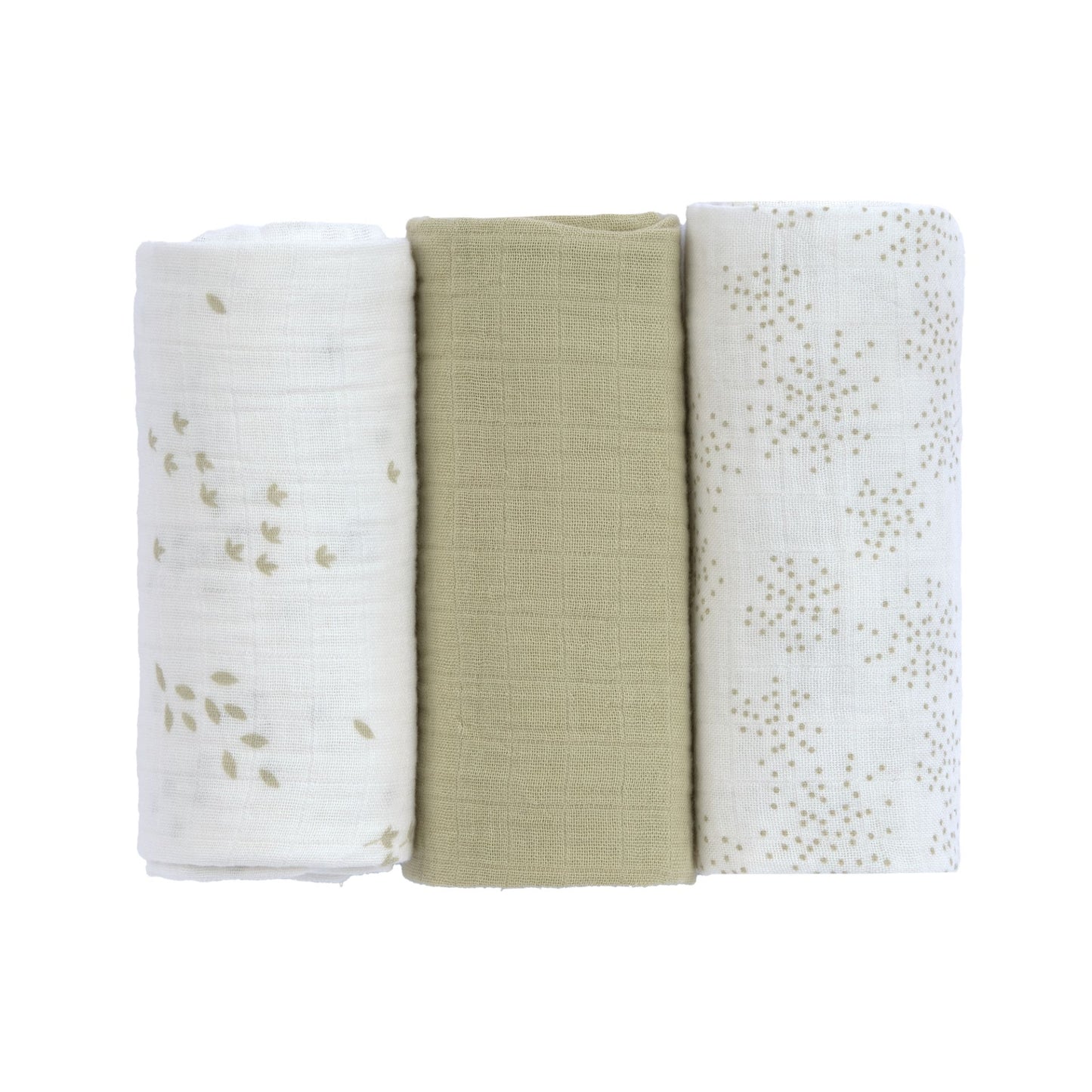 monddoekjes, 3-pack, leave olive milky – LÄSSIG