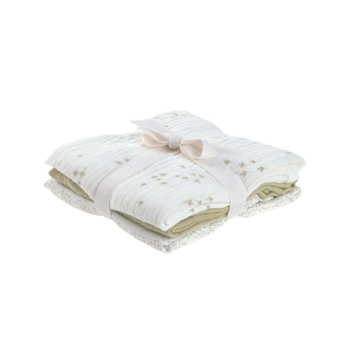 monddoekjes, 3-pack, leave olive milky – LÄSSIG