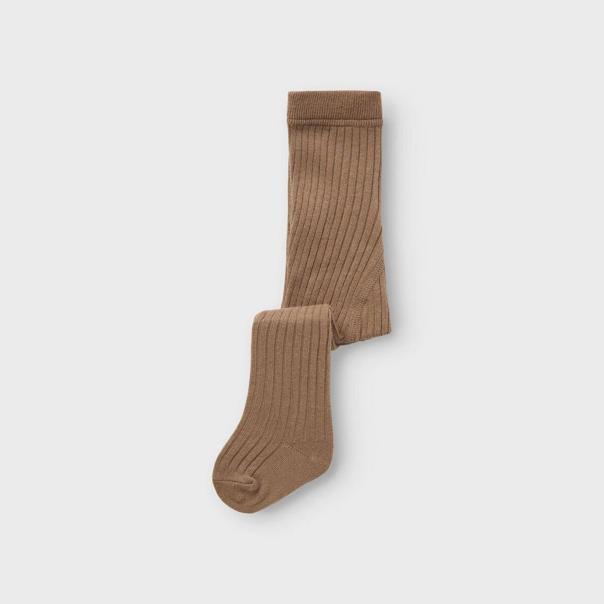 kousenbroek ribgebreid, sepia - LIL' ATELIER