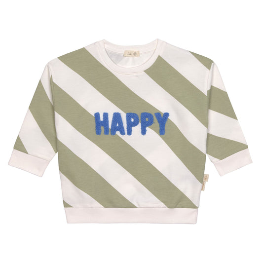 sweater little gang, happy milky/khaki - LÄSSIG