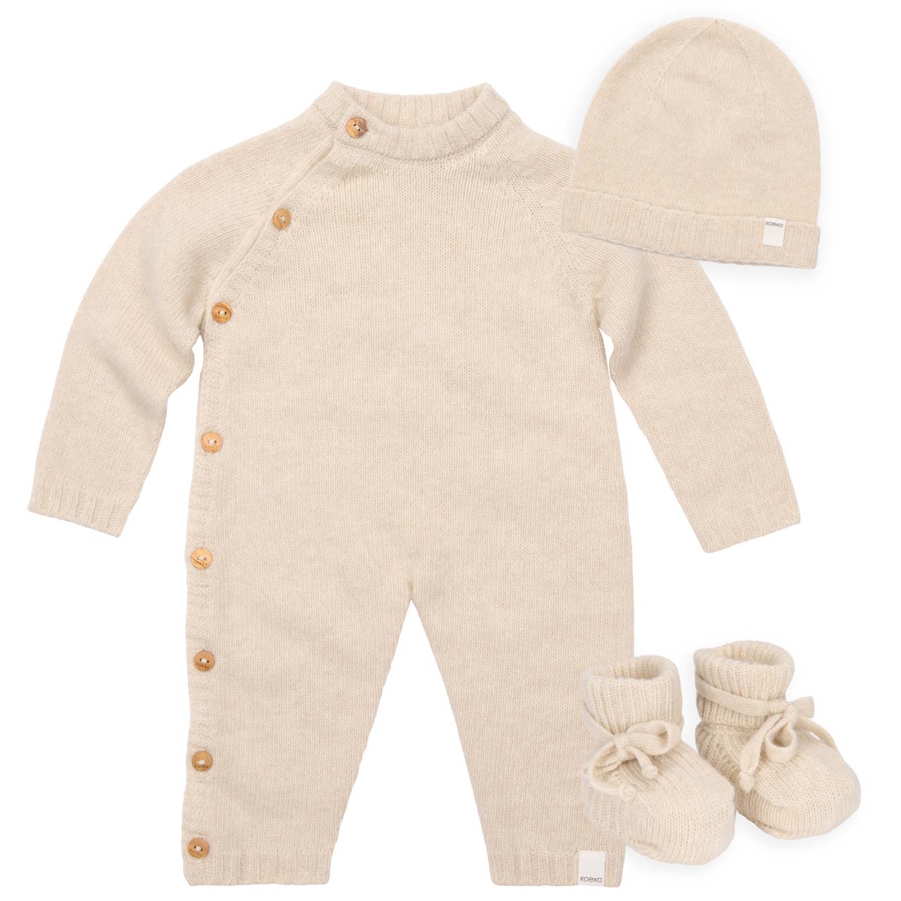 kledingset beja premium wool, warm white - KOEKA