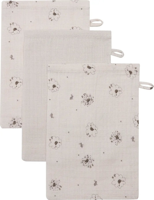 washand tetra, 3 pack, tiny sheep - BEBE-JOU