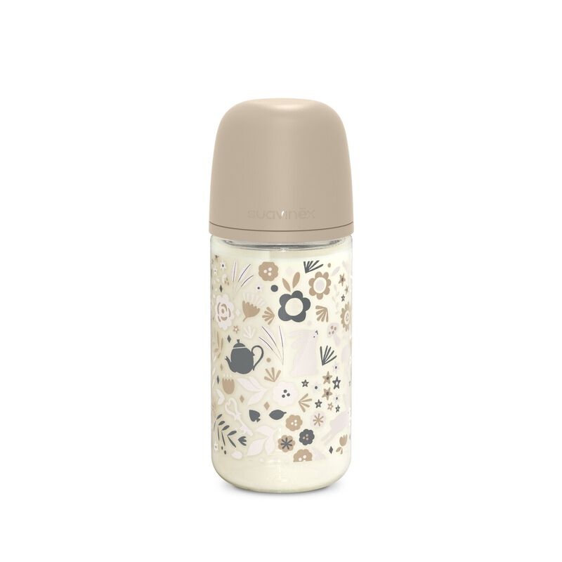 zuigfles glas sx pro m wonderland, 240 ml, beige – SUAVINEX