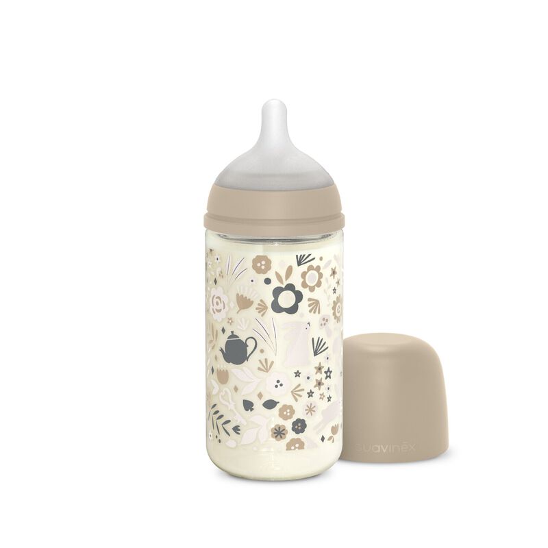 zuigfles glas sx pro m wonderland, 240 ml, beige – SUAVINEX