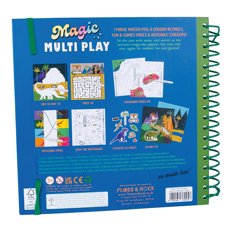 activiteitenboek magic multi play, dinosaur - FLOSS & ROCK