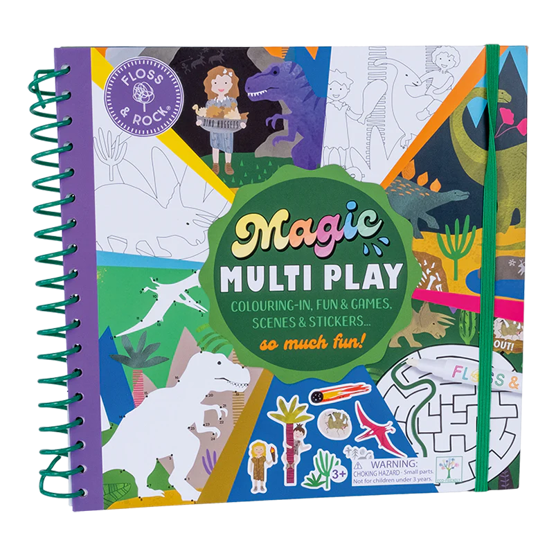 activiteitenboek magic multi play, dinosaur - FLOSS & ROCK