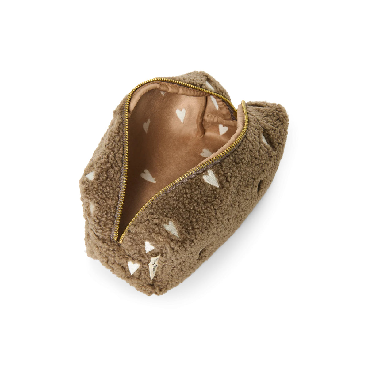 pouch teddy hearts, brown - STUDIO NOOS