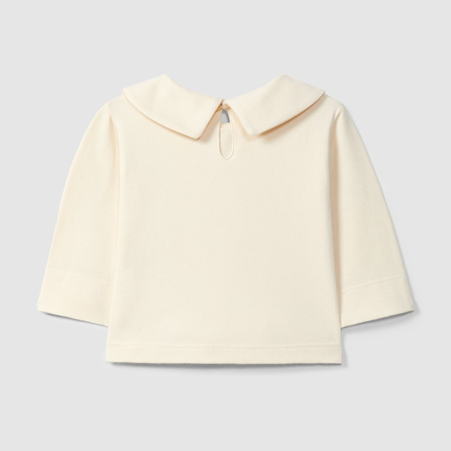 t-shirt lange mouw + kraagje, almond - SNUG