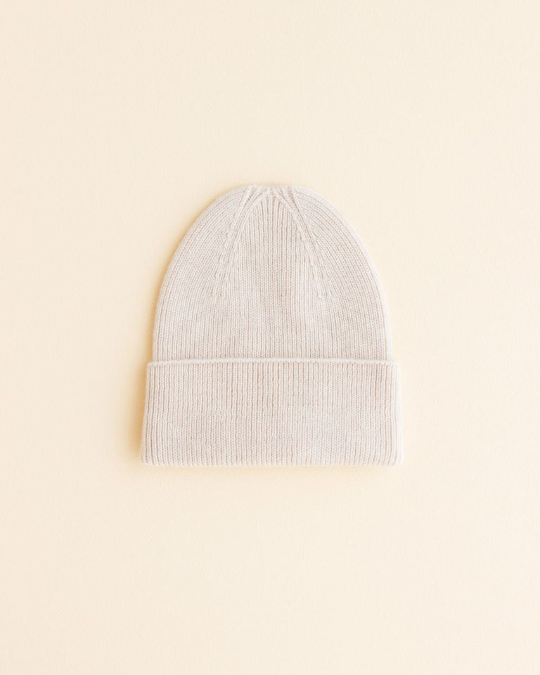 beanie fonzie newborn, cream - HVID