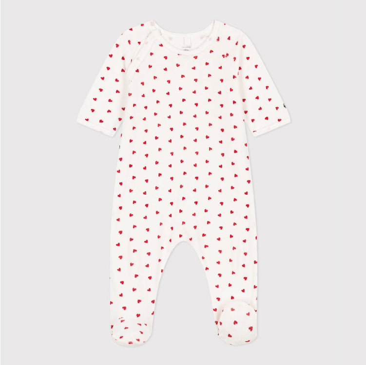 pyjama fluweel, hartjes - PETIT BATEAU