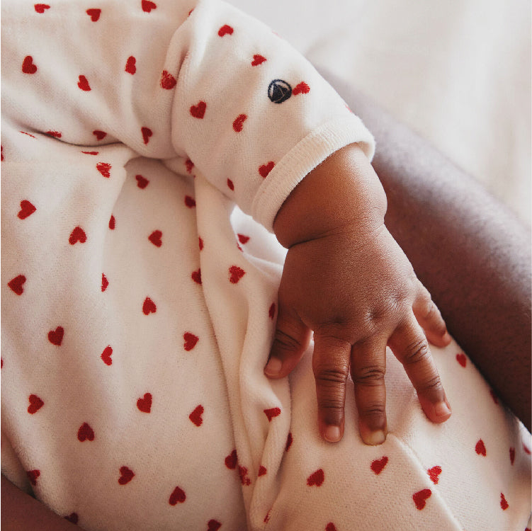 pyjama fluweel, hartjes - PETIT BATEAU
