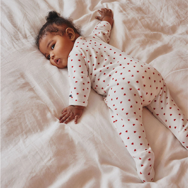 pyjama fluweel, hartjes - PETIT BATEAU