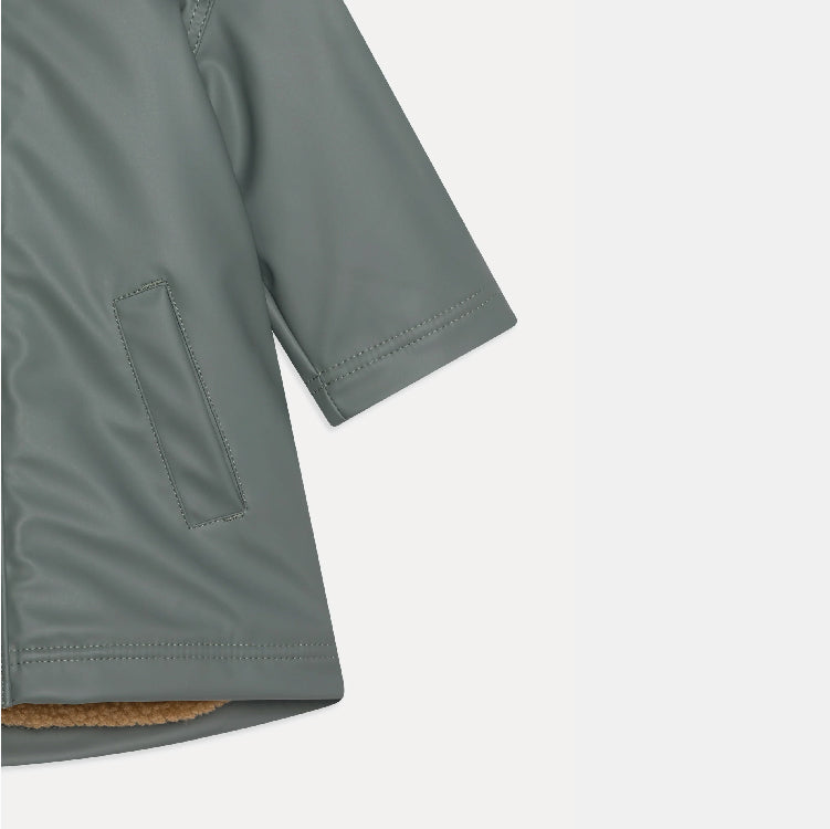 winter/regenjas gevoerd, groen - PETIT BATEAU