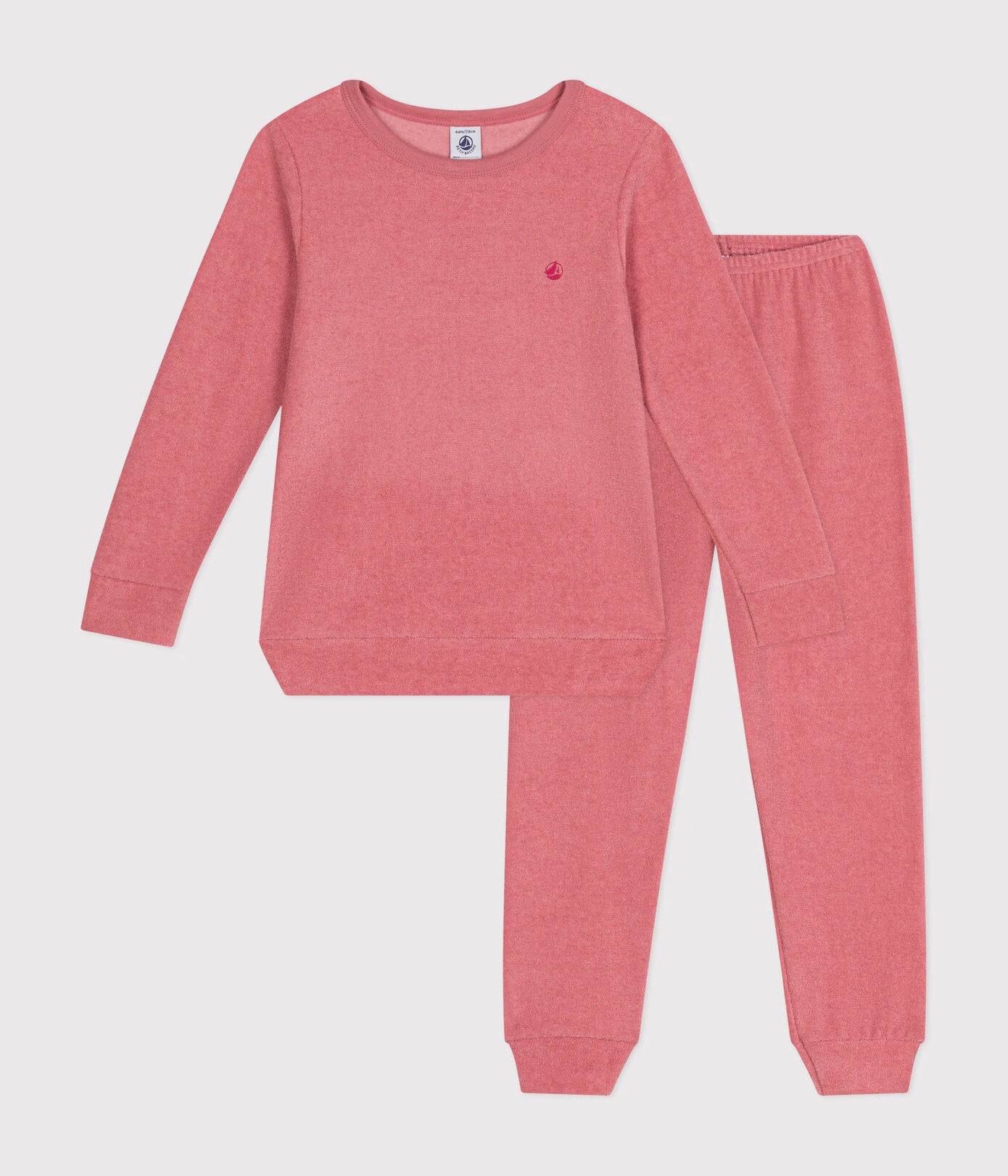 kinderpyjama geruwde bouclé, rosewood - PETIT BATEAU