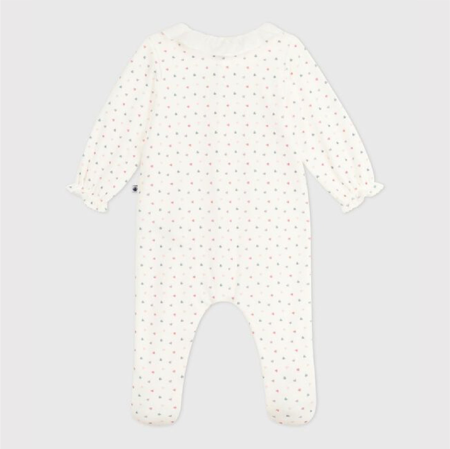 pyjama fluweel, kraag+hartjesprint - PETIT BATEAU