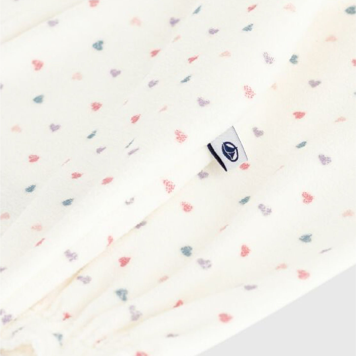 pyjama fluweel, kraag+hartjesprint - PETIT BATEAU