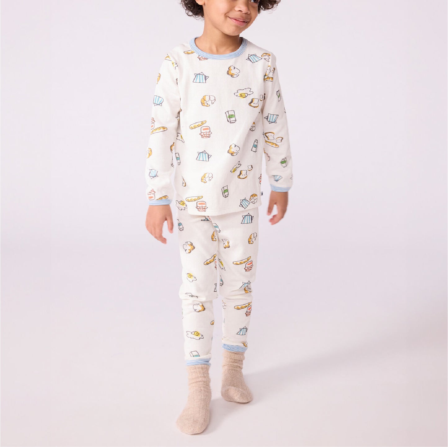 pyjama tubic, ontbijtprint - PETIT BATEAU