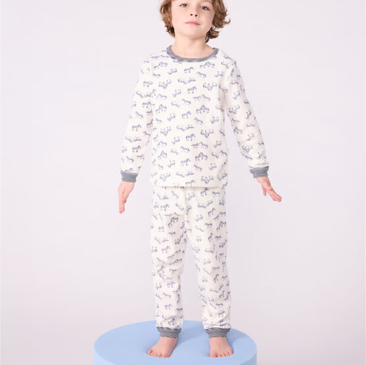 kinderpyjama fluweel, zebra - PETIT BATEAU