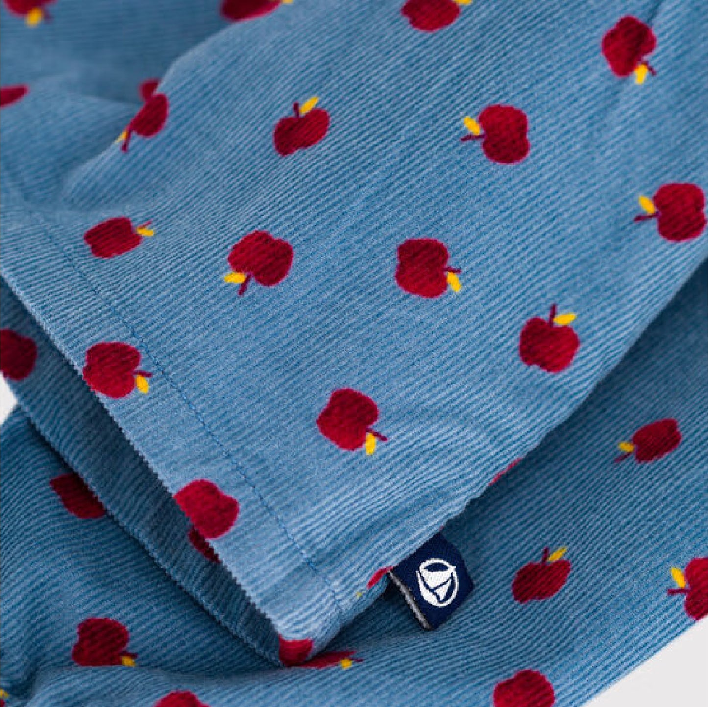 blouse fluweel, appelprint - PETIT BATEAU