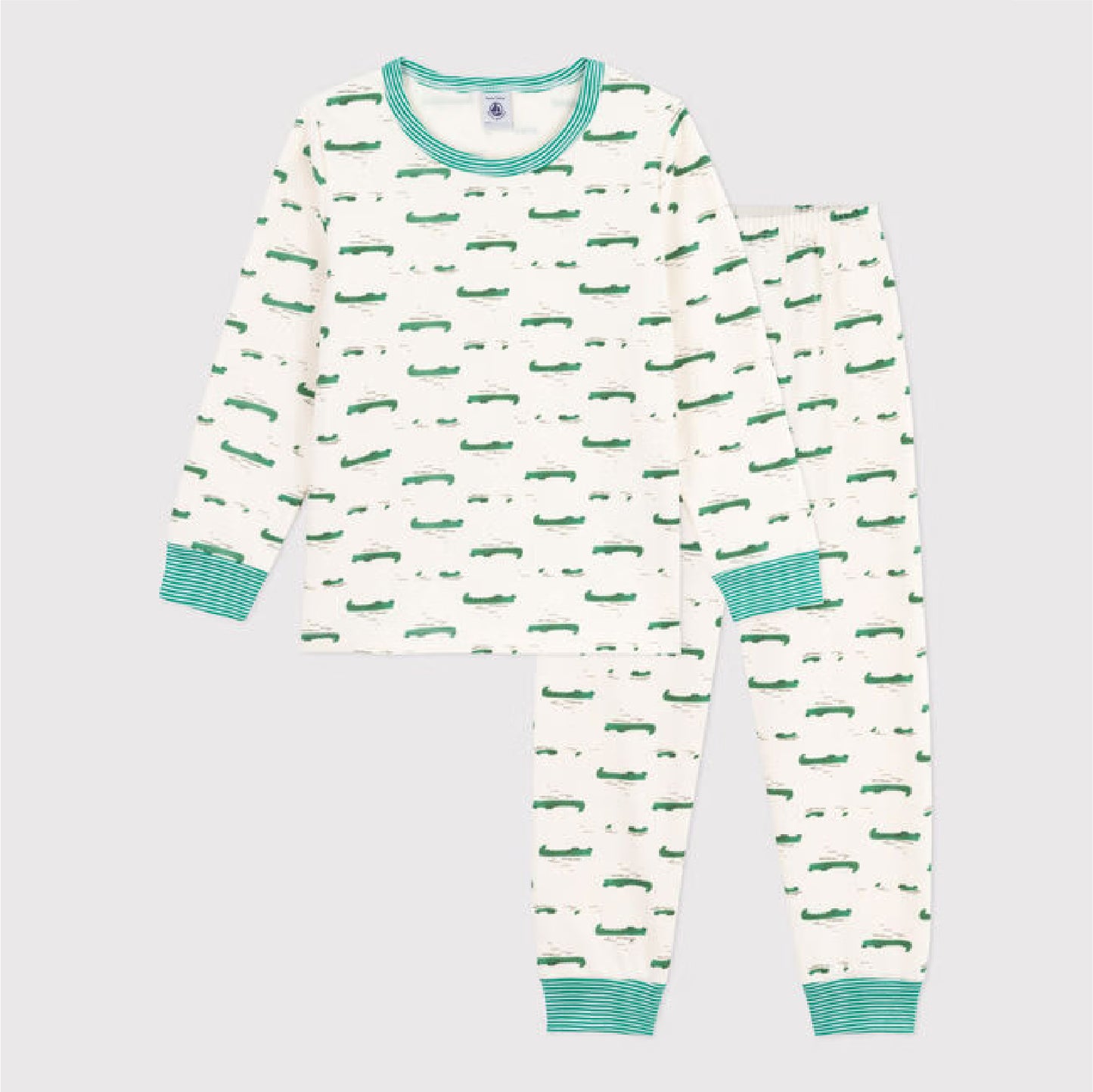 kinderpyjama geruwde fleece, krokoprint - PETIT BATEAU