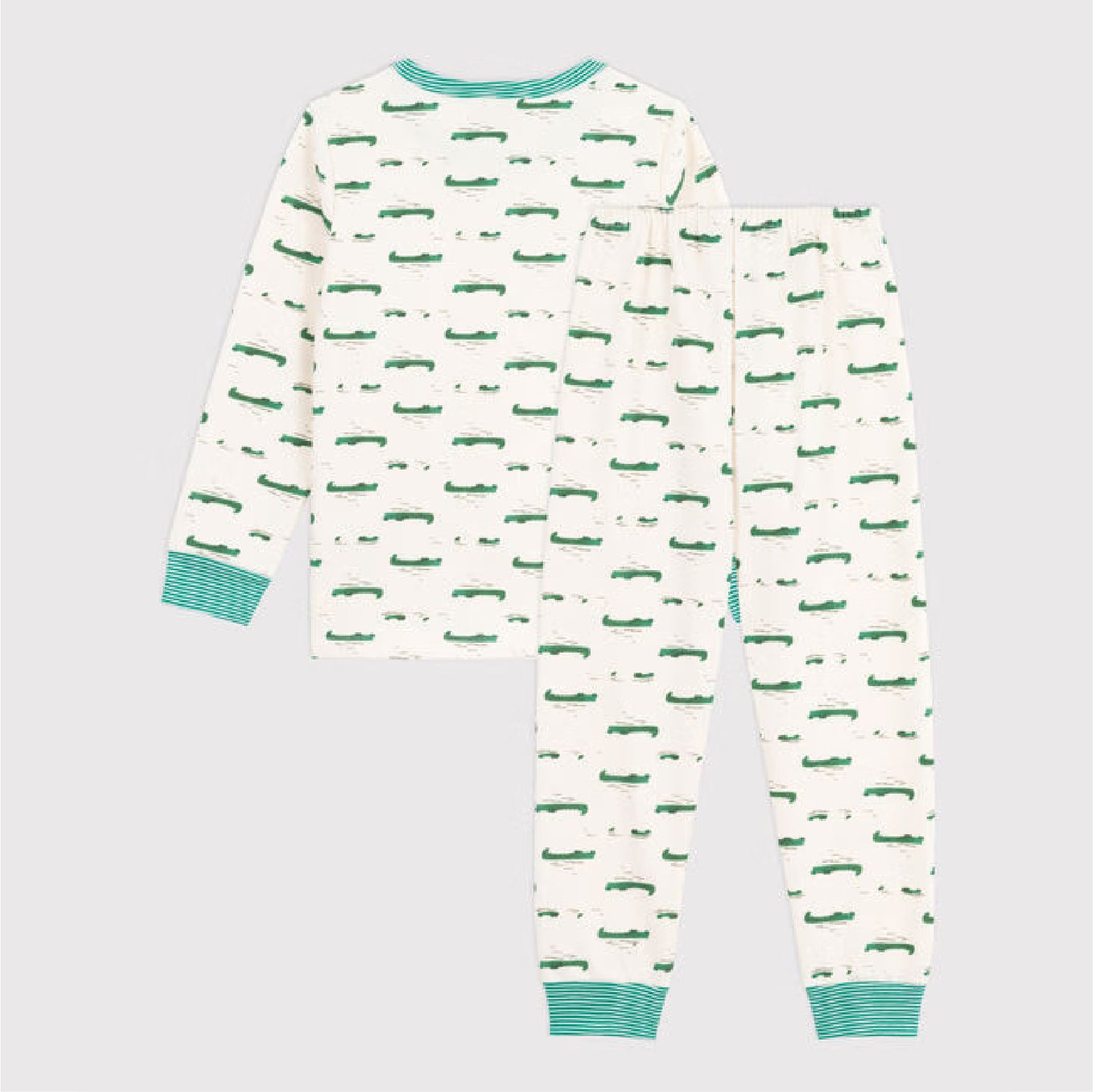 kinderpyjama geruwde fleece, krokoprint - PETIT BATEAU