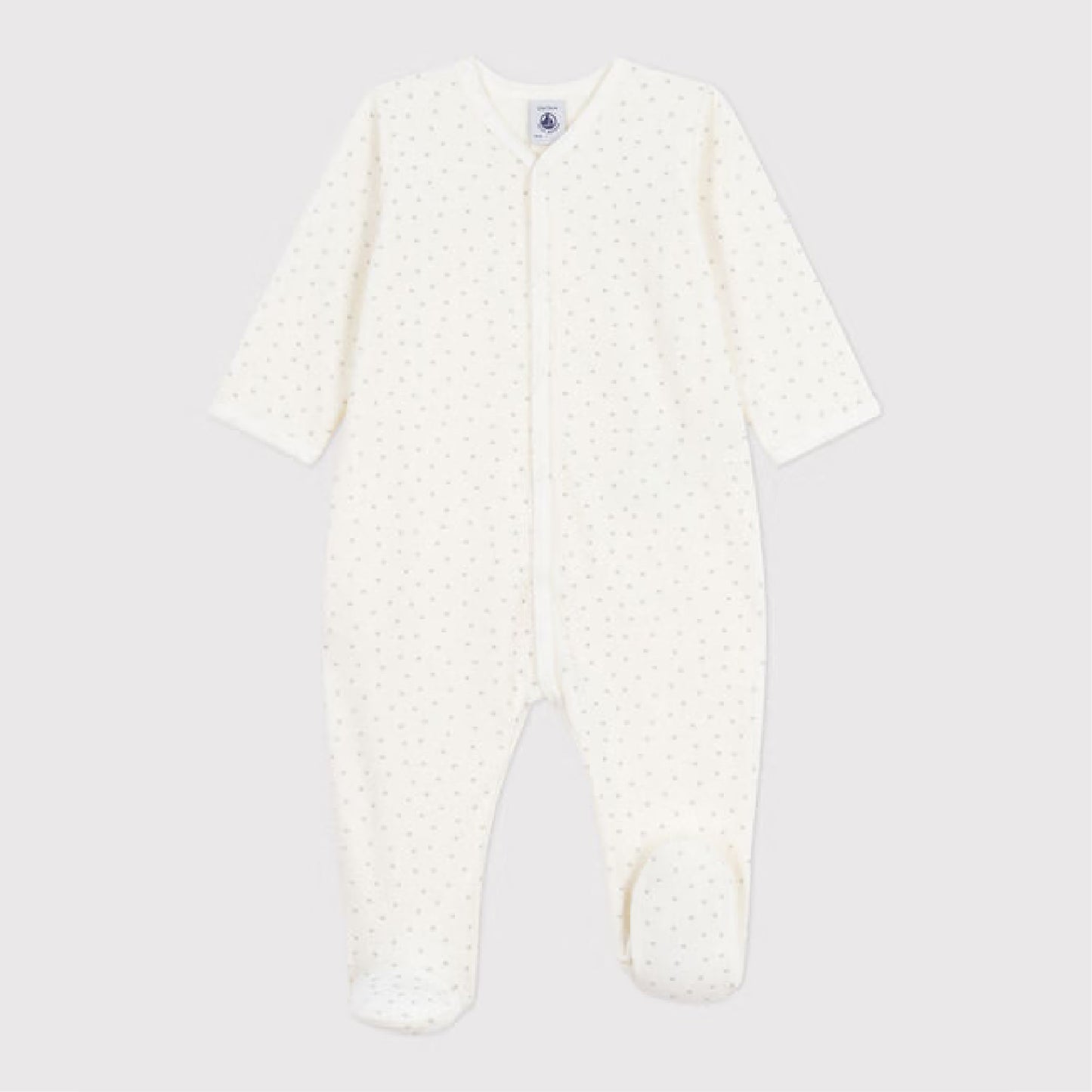 pyjama fluweel hartprint, grey - PETIT BATEAU