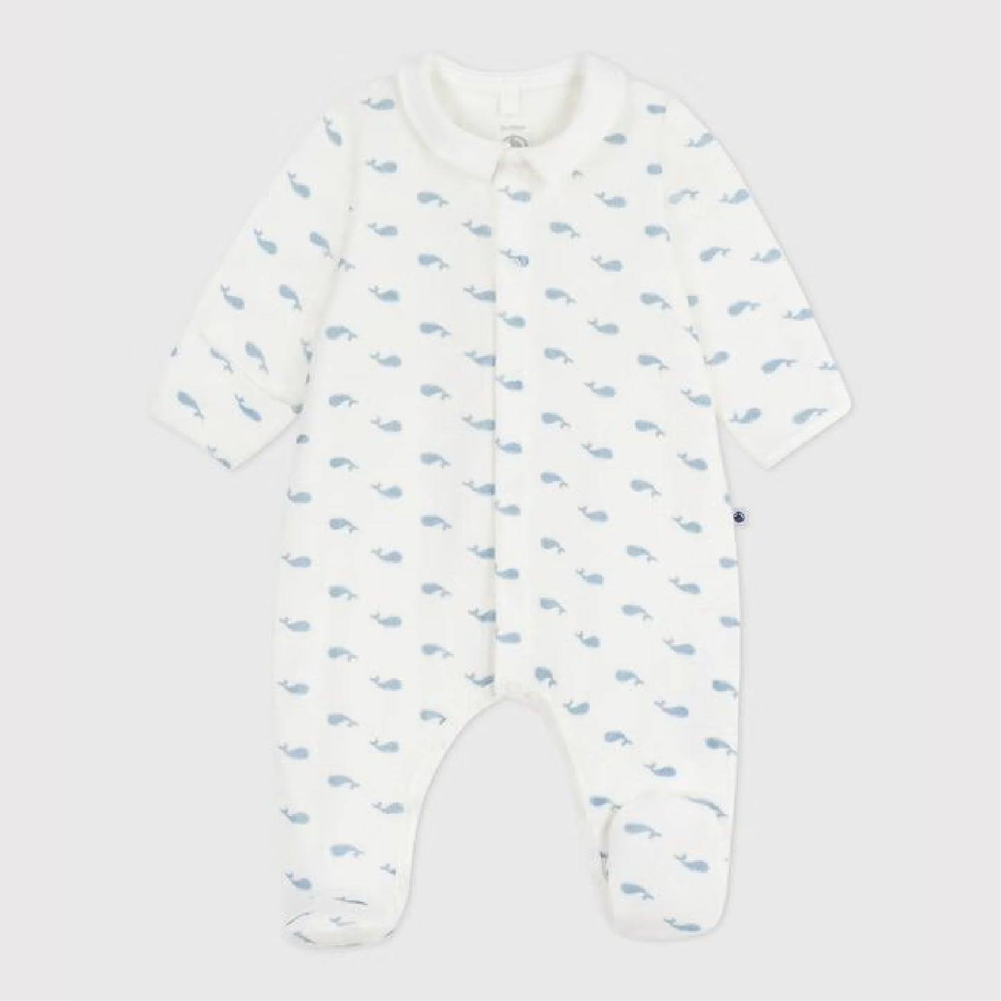 pyjama fluweel kraag, walvis - PETIT BATEAU